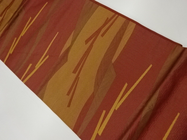 横段に抽象模様織出し名古屋帯